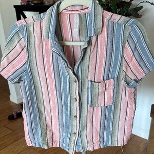 Striped Button-Up Shirt
